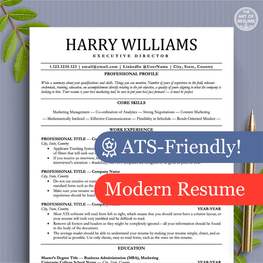 The Art of Resume Templates | Modern ATS-Friendly Professional Resume CV Design Template Bundle
