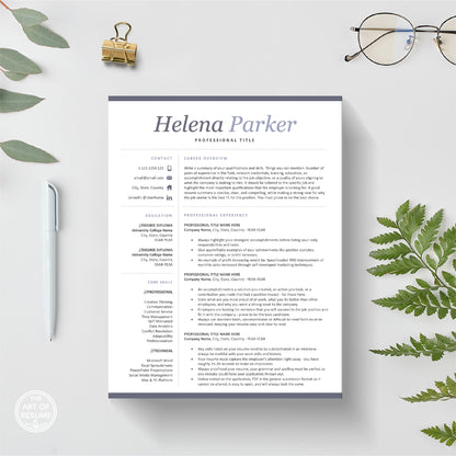 The Art of Resume Templates | Modern Professional Resume CV Design Template Bundle, One Page Format
