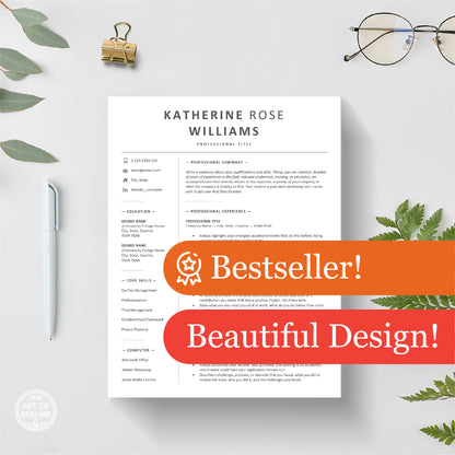 The Art of Resume Templates | Modern Modern Resume CV Design Template Bundle for any career
