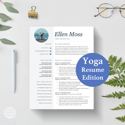 The Art of Resume Templates | One Page Yoga Teacher Resume CV Design Template Maker | Curriculum Vitae