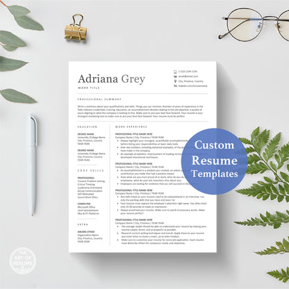 The Art of Resume | Professional Resume CV Template Bundle Design | Microsoft Word Google Docs Apple Page Mac PC