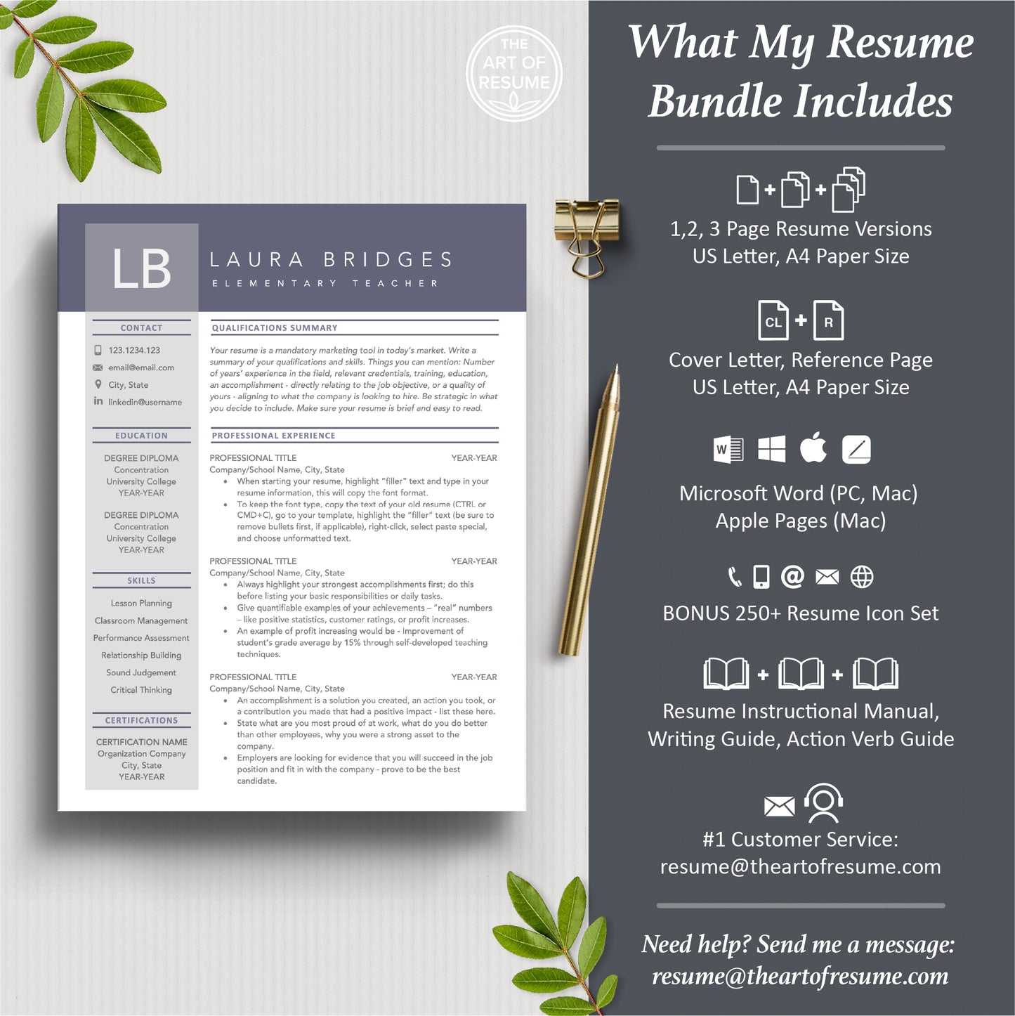 Professional Resume | Teacher Resume Templates | Free Resume Writing Guide - The Art of Resume