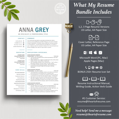 The Art of Resume Template Designs | What is included in your free resume bundle for HR professional
