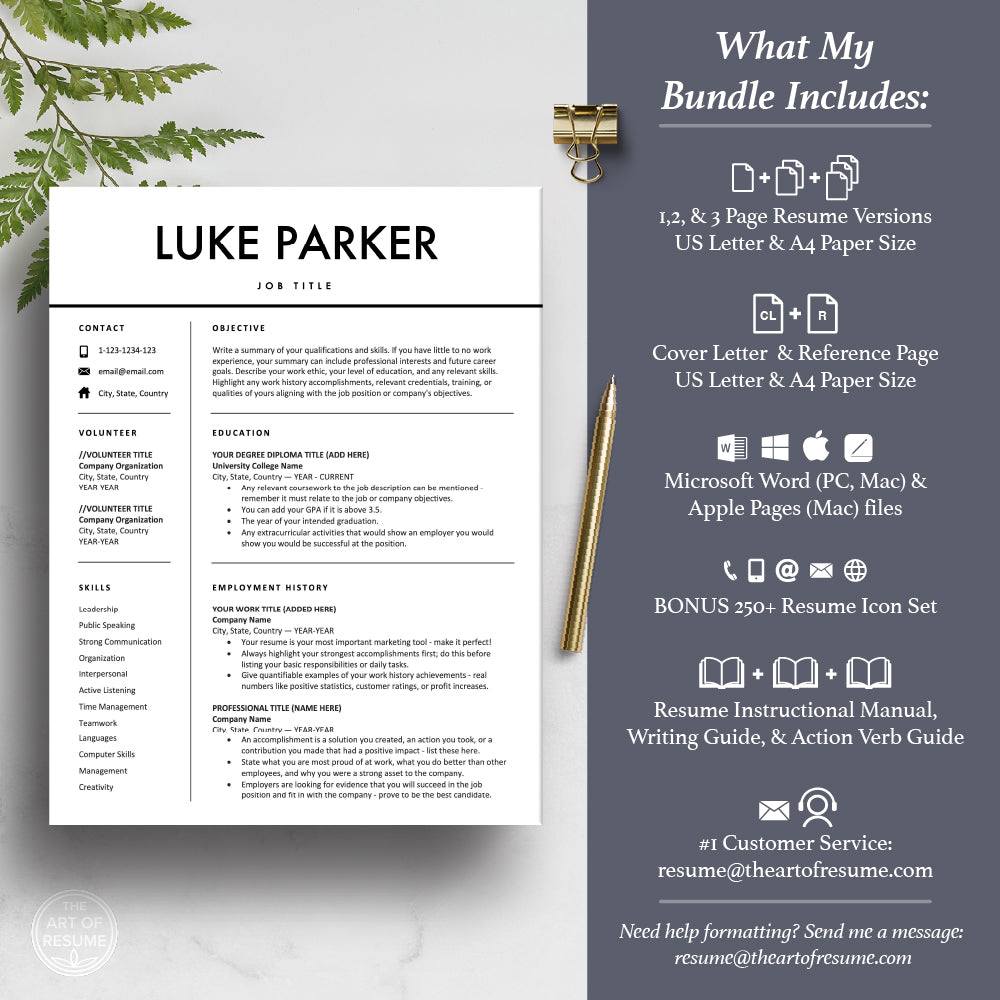 The Art of Resume Template | What is included in your resume bundle