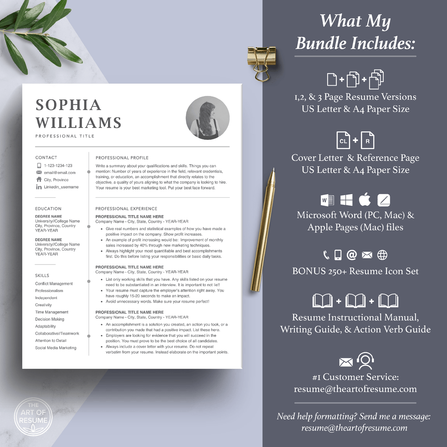 Professional Resume with Photo | Creative Resume Template - The Art of Resume
