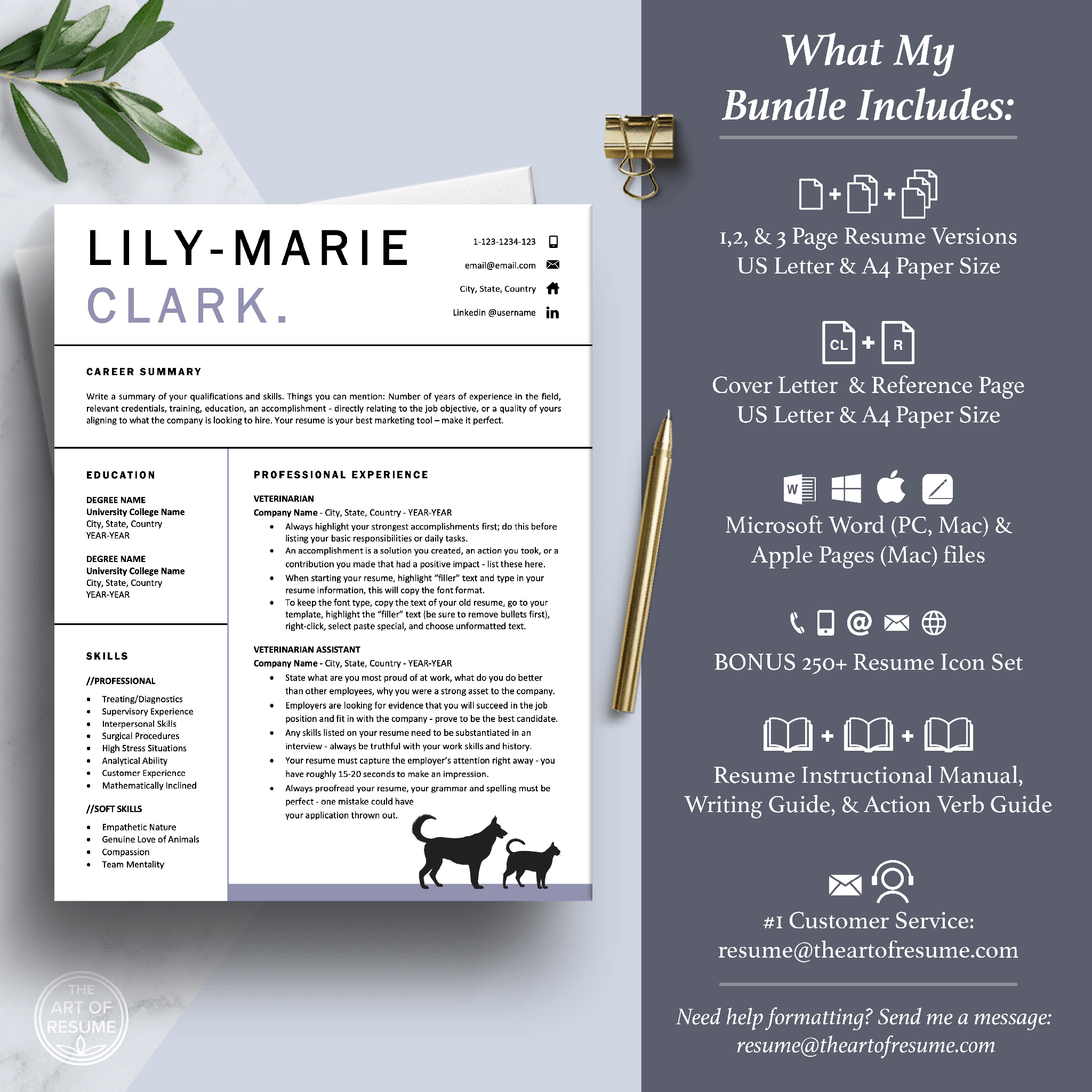 Veterinarian Resume Template | Animal Caretaker Resume – The Art Of Resume