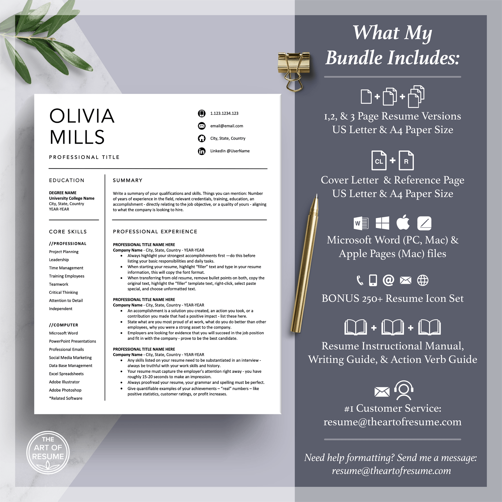 Simple Resume | Modern Template [Fast & Easy] - The Art of Resume