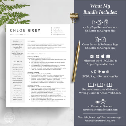 The Art of Resume | Professional Minimalist Resume CV Template Design Bundle | What is included