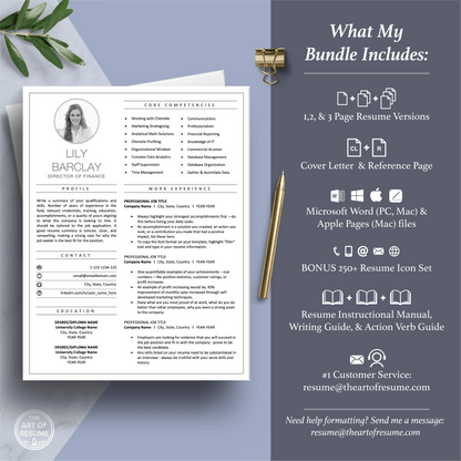 Resume Template Photo | Professional CV Template Download