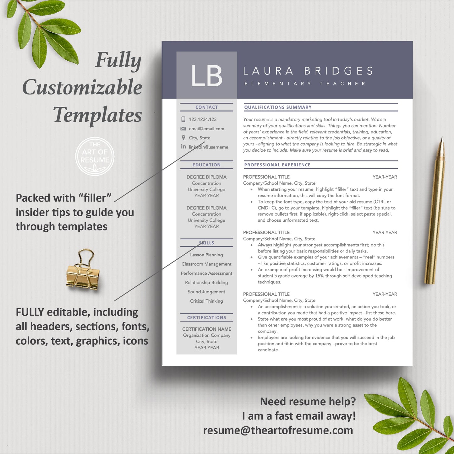 Professional Resume | Teacher Resume Templates | Free Resume Writing Guide - The Art of Resume