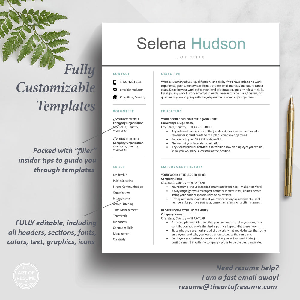 The Art of Resume Template Design | Student Resume Template One Page Format 