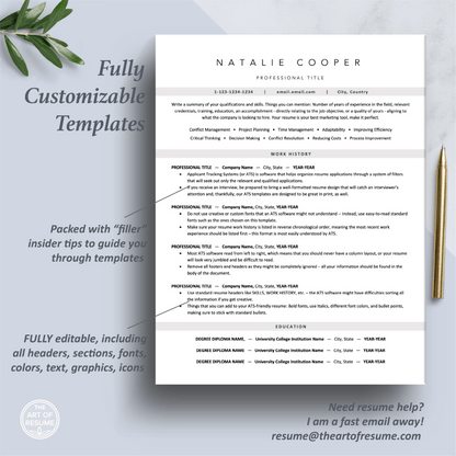 ATS-Formatted Resume Template | ATS Curriculum Vitae | CV Templates - The Art of Resume