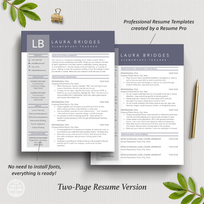 Professional Resume | Teacher Resume Templates | Free Resume Writing Guide - The Art of Resume