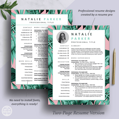 Creative Resume Templates with Photo | Custom Floral Resume Design
