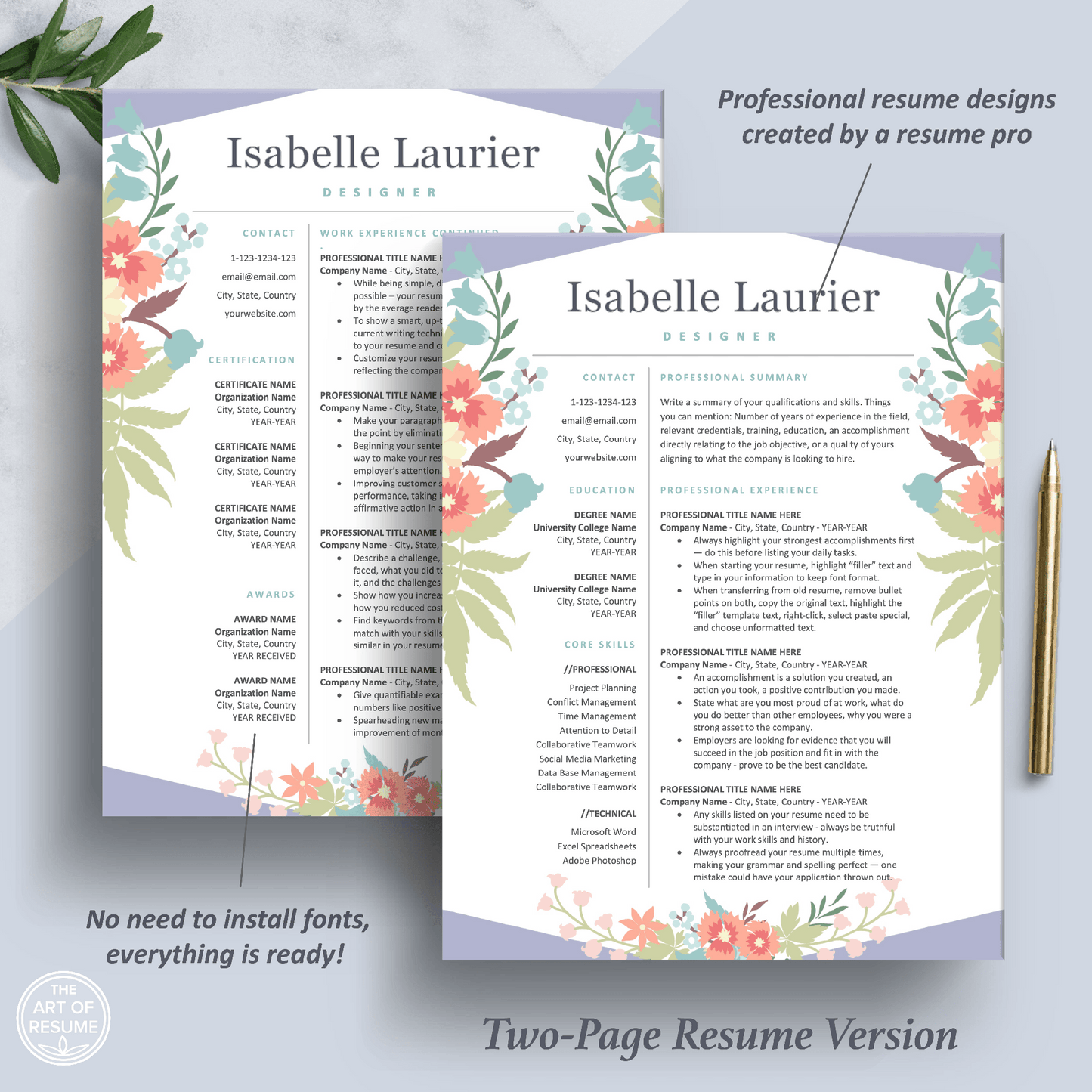 Creative Resume Design with Free Resume Writing Guide | Blogger, Stylist, Design, Teacher - The Art of Resume