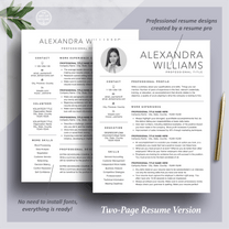 Free Resume Template with Headshot Photo and Cover Letter – The Art of ...