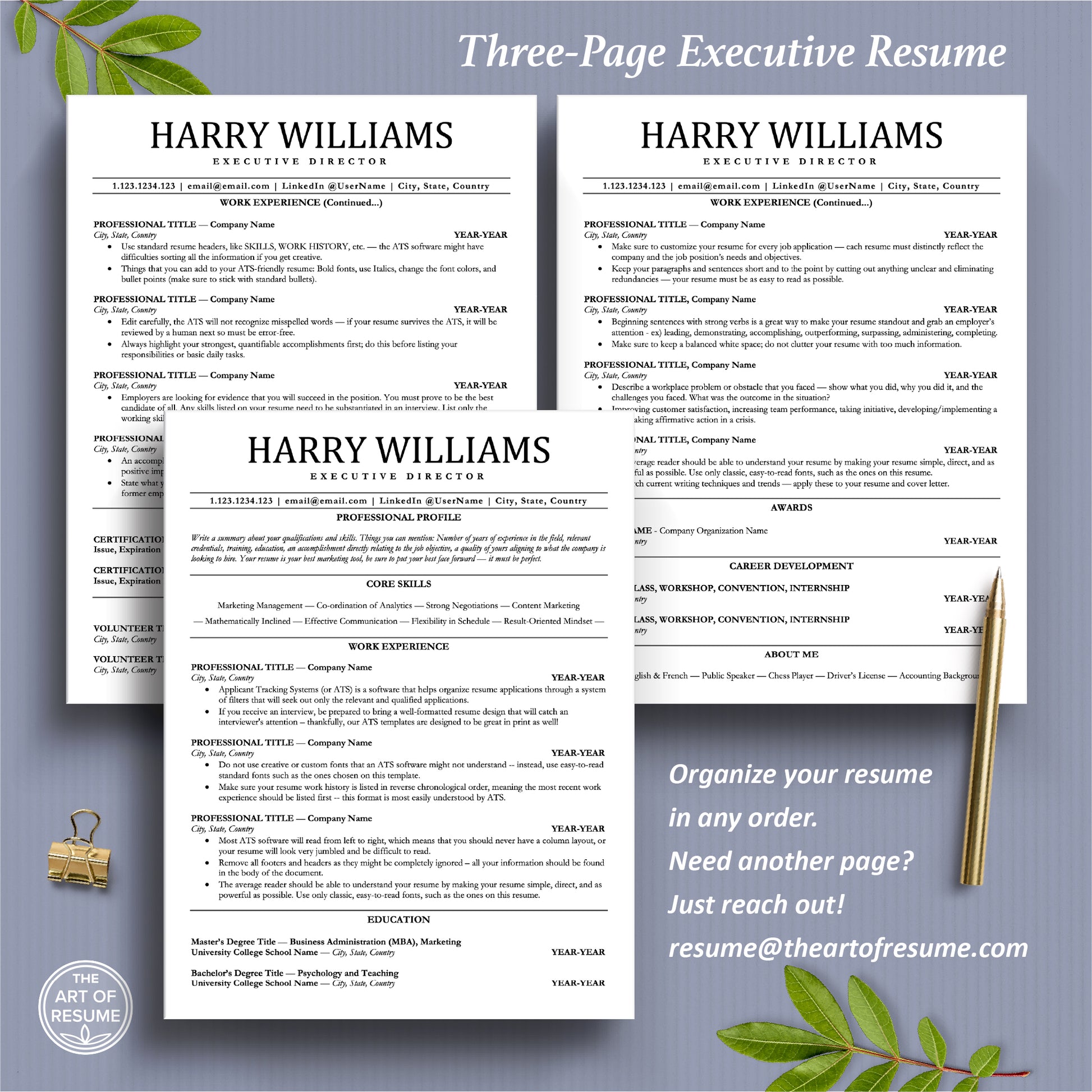 ATS Resume Template, ATS Friendly Templates (2026) - The Art of Resume