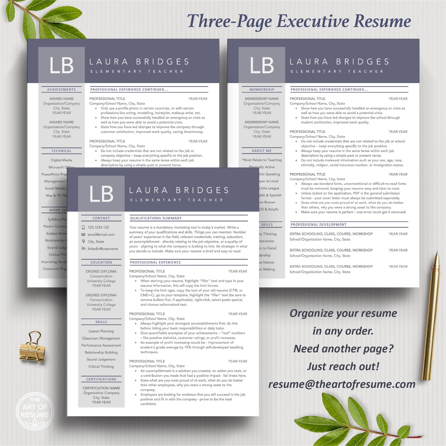 Professional Resume | Teacher Resume Templates | Free Resume Writing Guide - The Art of Resume
