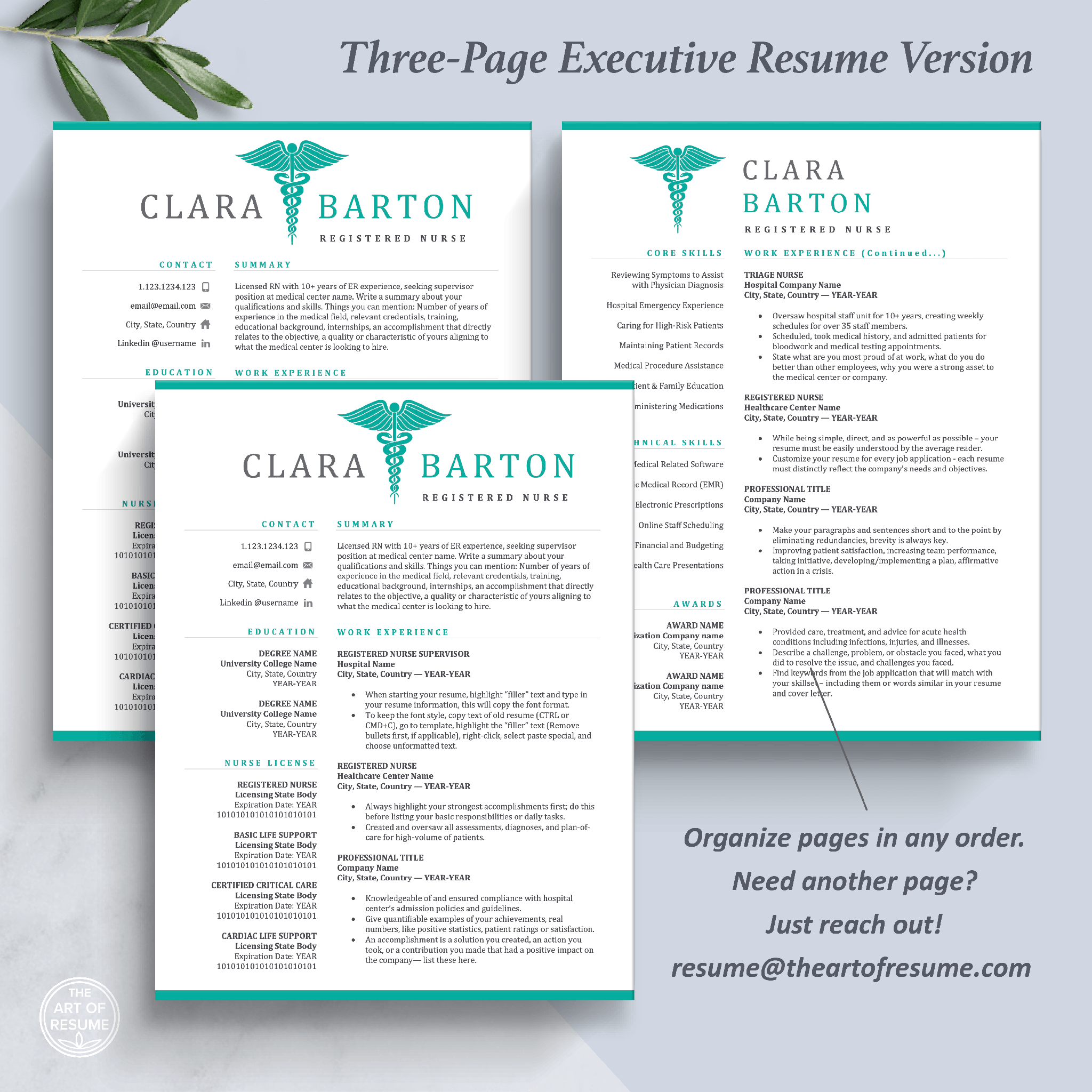 Nurse Resume Template | RN Nursing Resumes | Medical Doctor CV – The ...