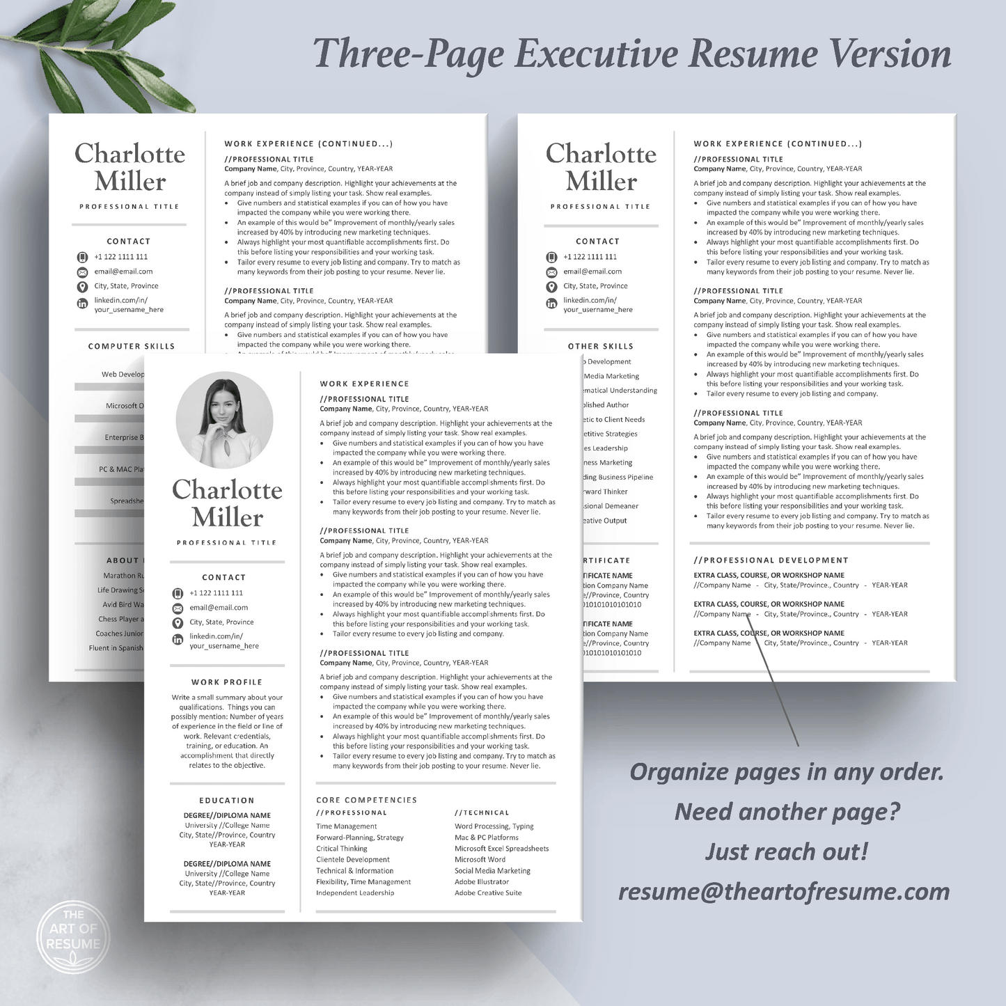 Professional Resume with Picture | Simple Resume Design Bundle