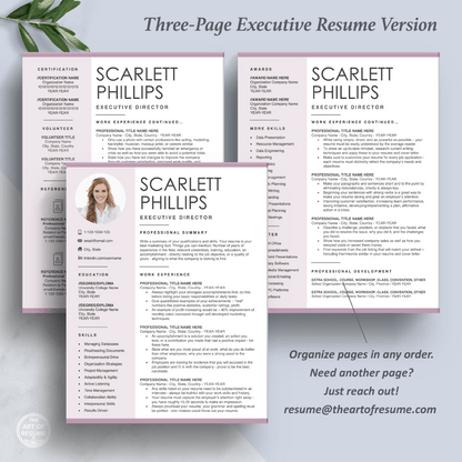 The Art of Resume Templates | Three-Page Executive C Suite Level C-Suite Level  Resume CV Template Format | Curriculum Vitae