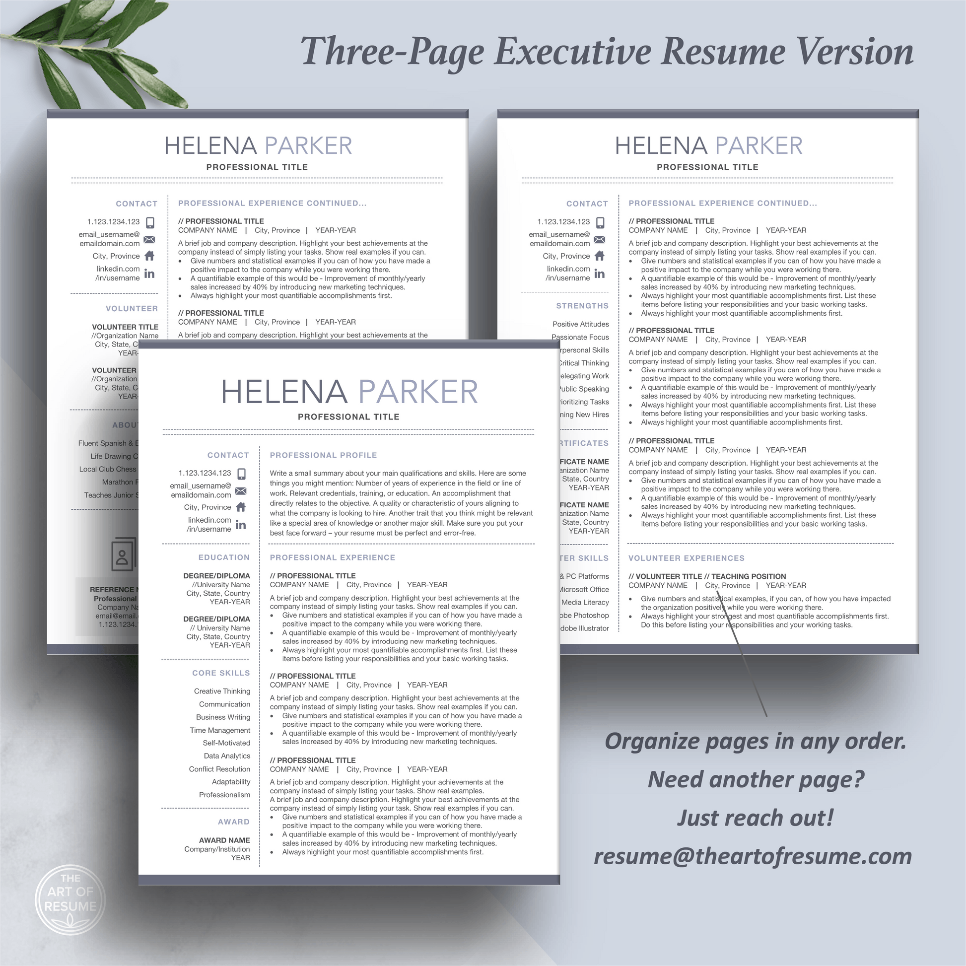 Professional Resume Templates | Modern CV Design [Instant Download] - The Art of Resume