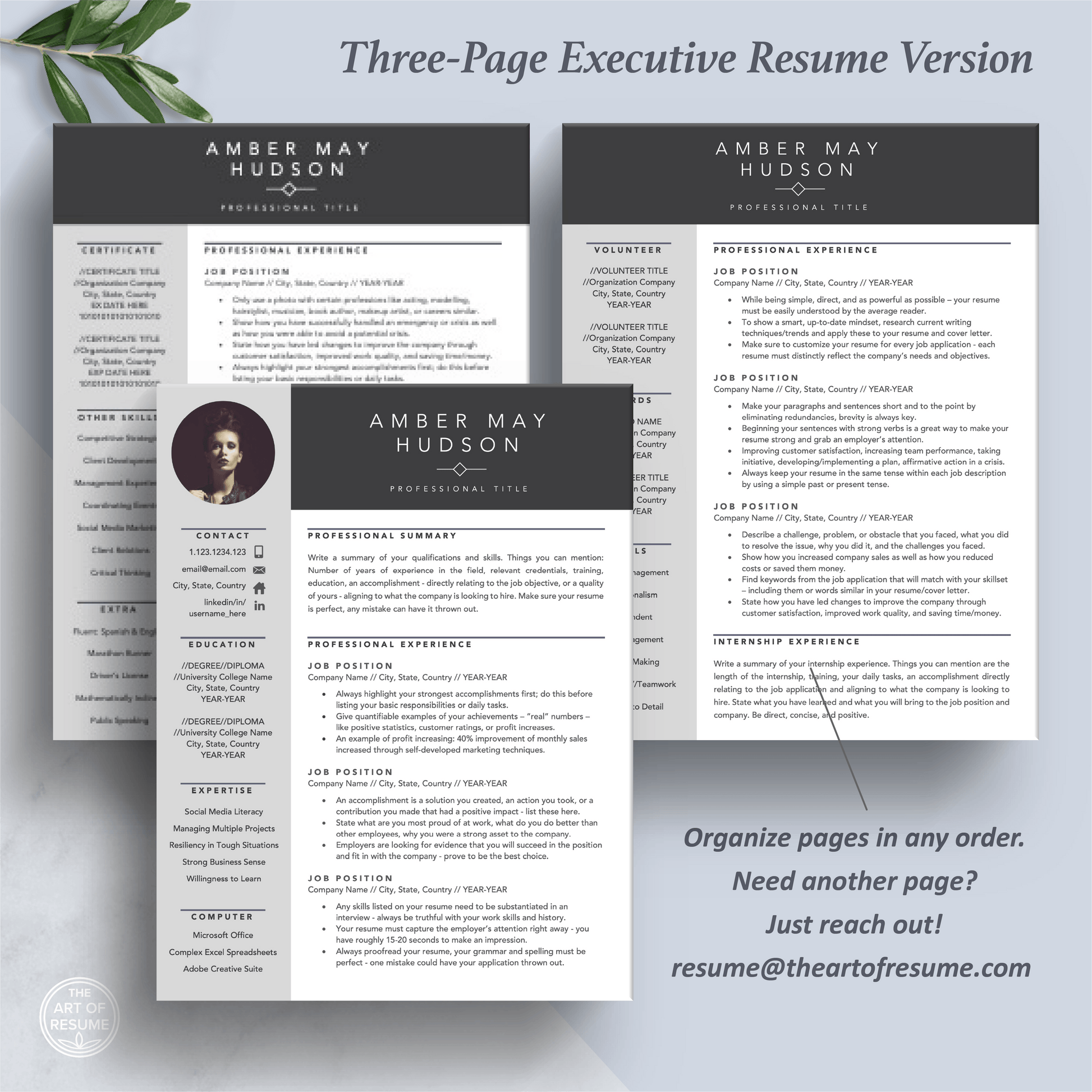 Creative Resume Design with Photo | Stylist CV - The Art of Resume