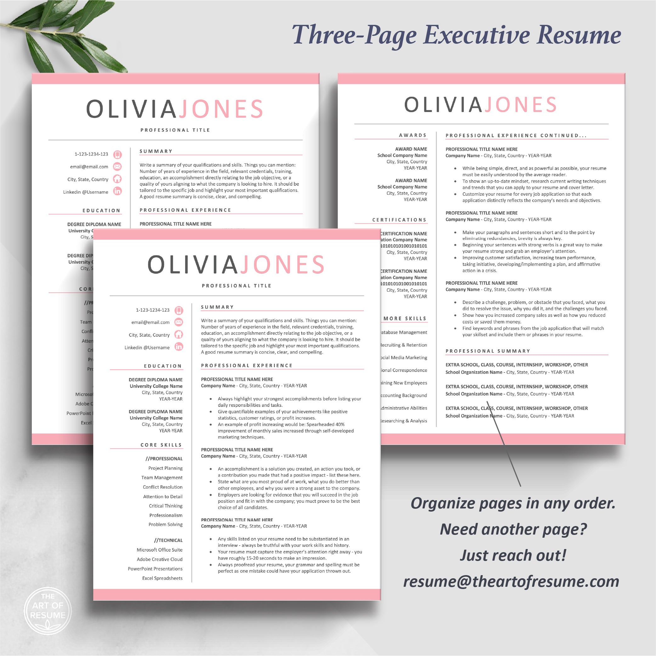 Pink Cv Layout Professional Resume Templates | Pink Resume Template – The Art of Resume