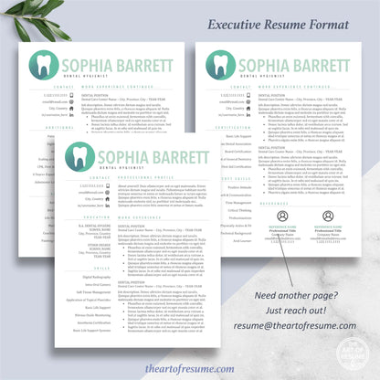 Three-Page Executive One-Page Medical, Nurse, Doctor, Med Student Resume CV Design Template Bundle, Instant Download Bundle for Apple Pages and Microsoft Word, Mac and PC