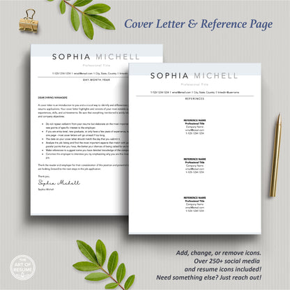 The Art of Resume Templates | Professional ATS Modern Cover Letter and Reference Page Templates Download
