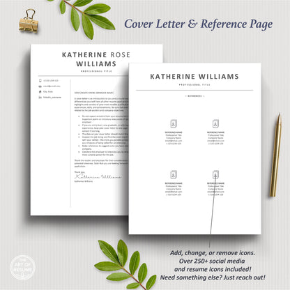 The Art of Resume Templates | Professional Simple Modern Cover Letter and Reference Page Templates Download Free