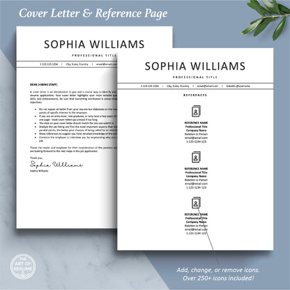 The Art of Resume Templates | Professional Modern Cover Letter and Reference Page Templates Download