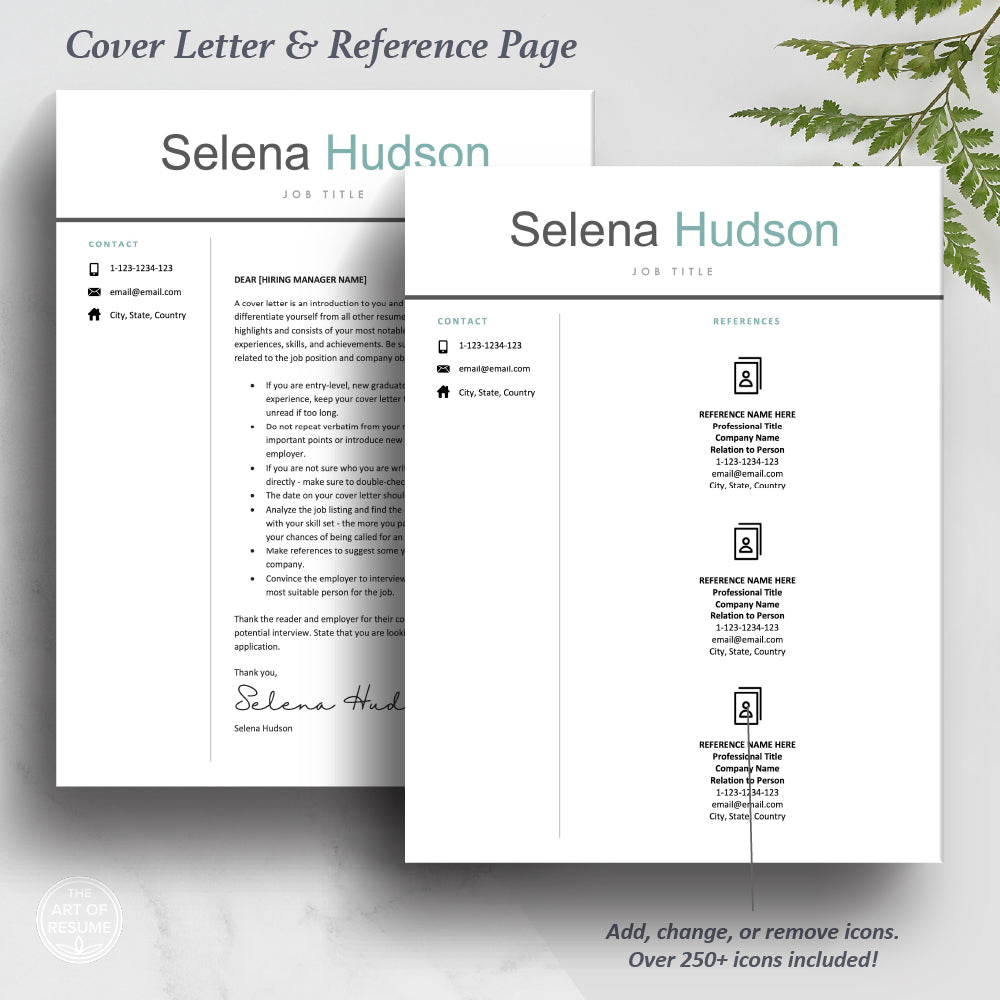 The Art of Resume Template Design | Student Resume Template Cover Letter and Reference Page