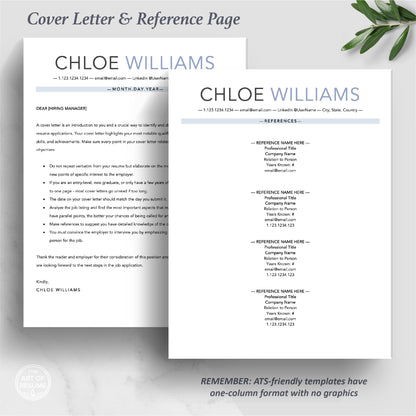 The Art of Resume Templates | ATS-Friendly Cover Letter and Reference Page Templates Download
