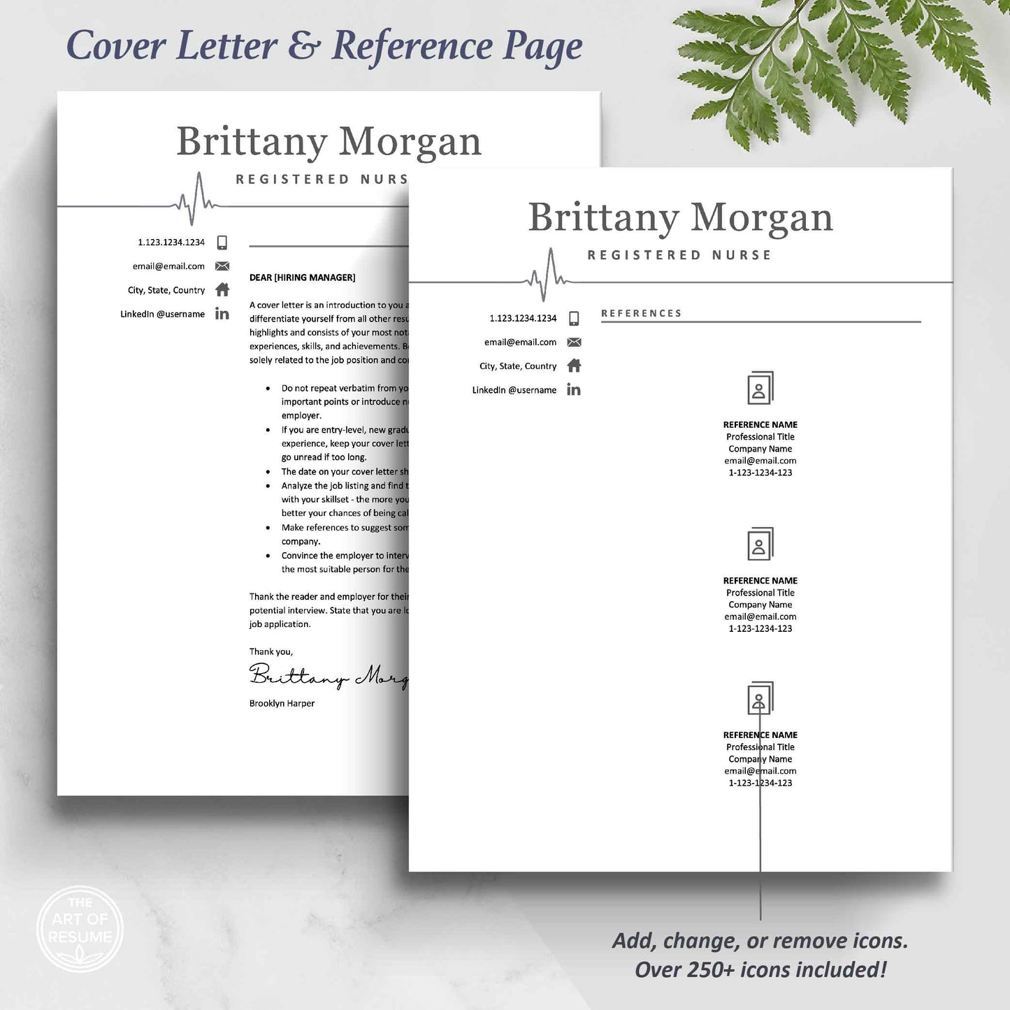 The Art of Resume Templates | Nurse Medical Doctor Cover Letter and Reference Page Templates Download