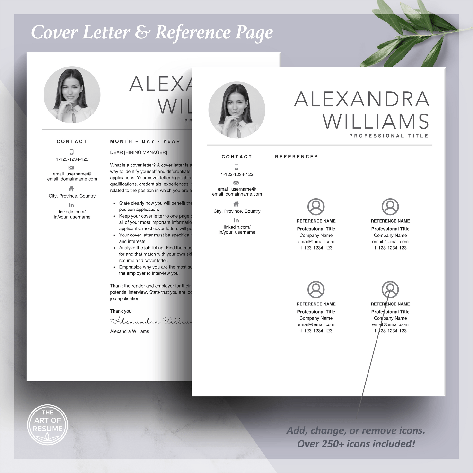Professional Resume Template Design with Headshot Photo Insert - The Art of Resume