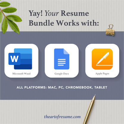 The Art of Resume Templates | Instantly Download  Custom Editable Resume CV Builder Maker on Google Docs, Microsoft Word, Apple Pages, Mac, PC, Chromebook, Tablet