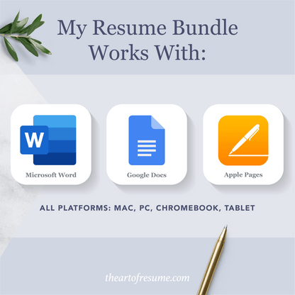 The Art of Resume Templates | Instantly Download  Custom Editable Resume CV Builder Maker on Google Docs, Microsoft Word, Apple Pages, Mac, PC, Chromebook, Tablet