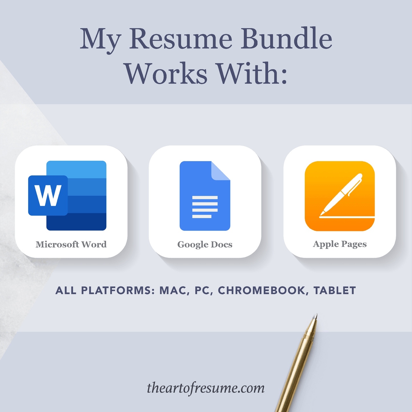 The Art of Resume | Templates compatible with Microsoft Word, Apple Pages, Google Docs, Mac, PC, Google Chromebook, Tablet