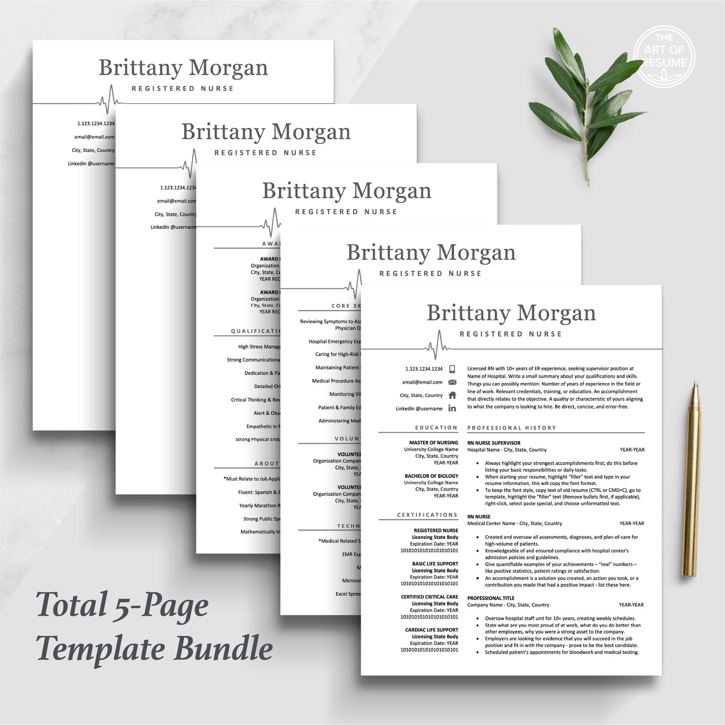 Nurse Resume Template | Medical Resume | Doctor CV Template