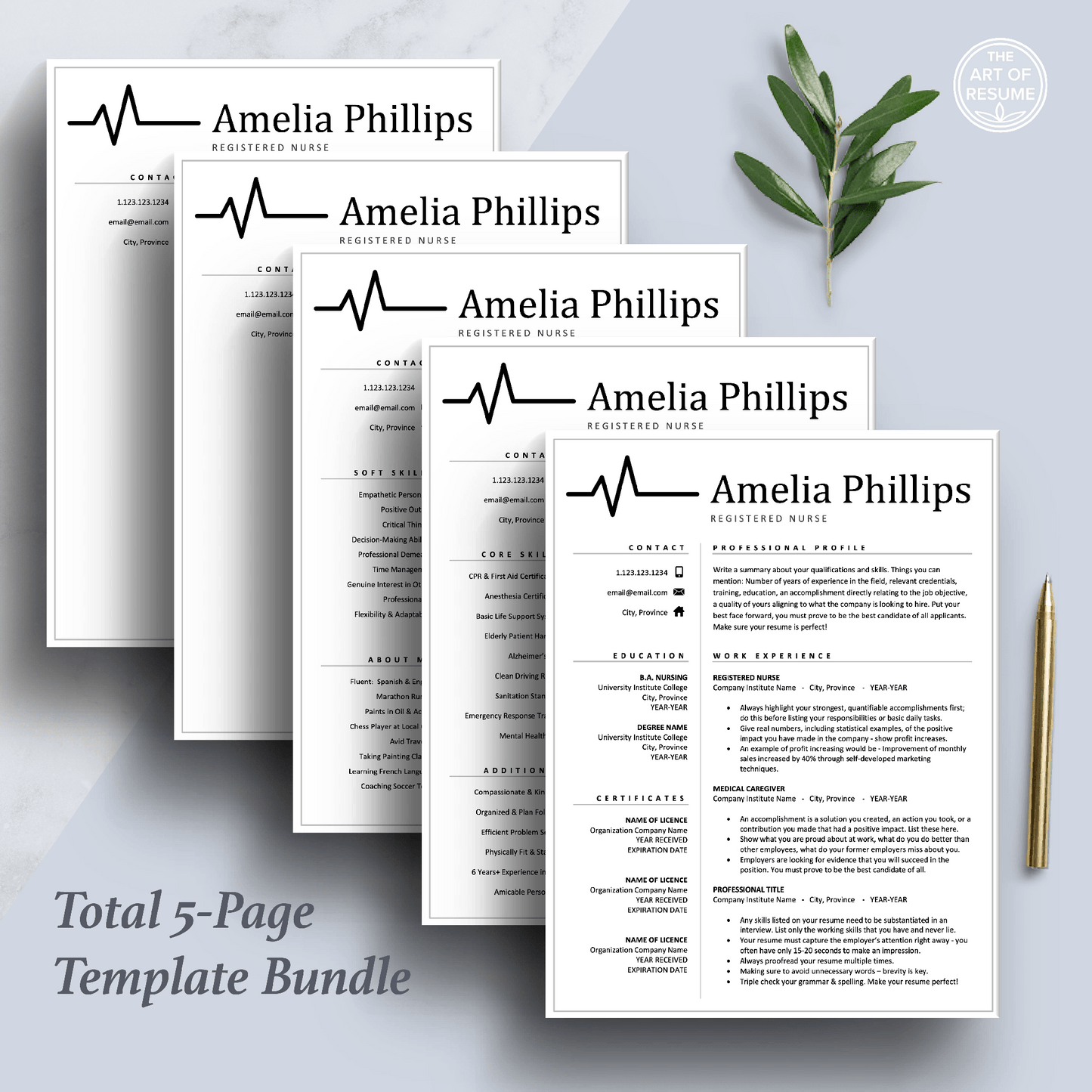 Medical Resume Template | Curriculum Vitae for RN Nurse, Doctor, Physician - The Art of Resume