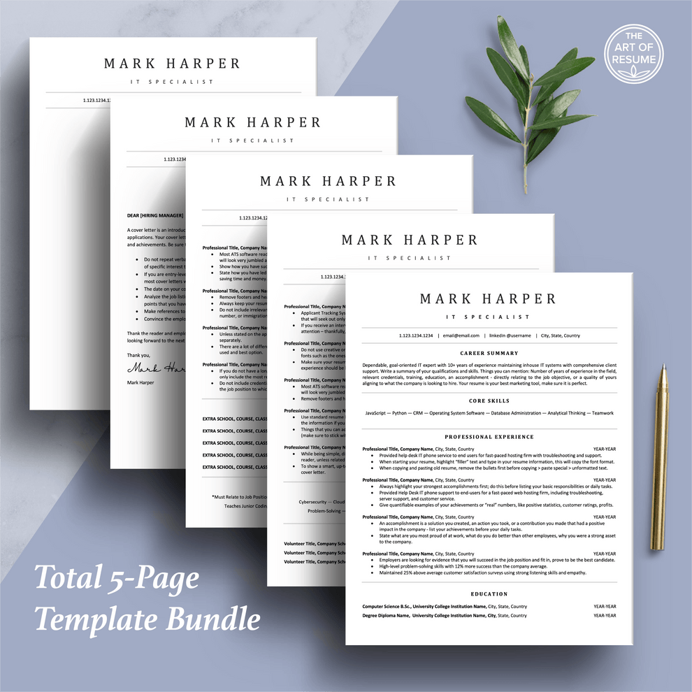 ATS-Friendly Resume Template Builder | Resume with Cover Letter – The ...