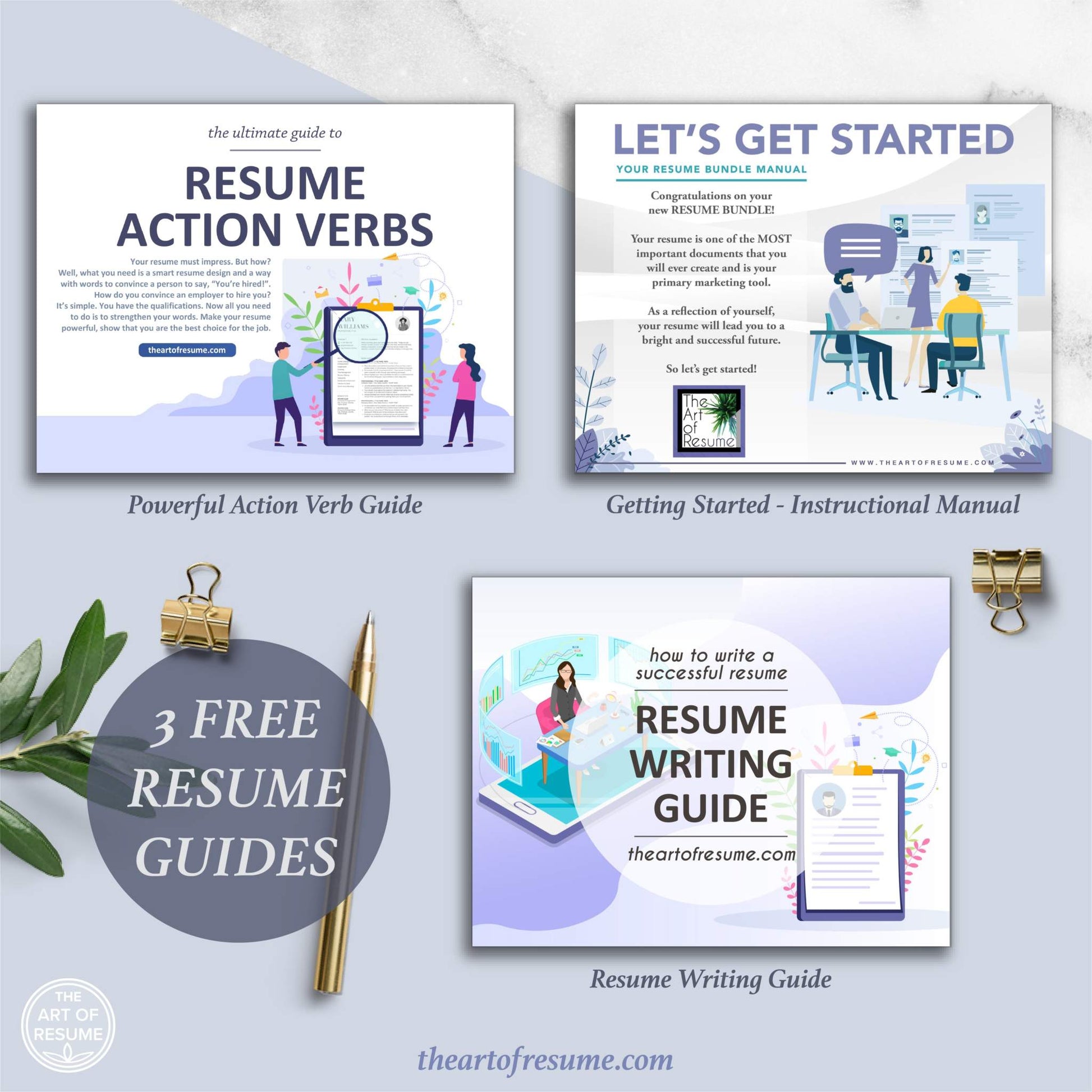 The Art of Resume Guides: Your Bundle Includes Free Resume Writing Guide, Resume Action Verb Guide, Resume Template Instructional Manual