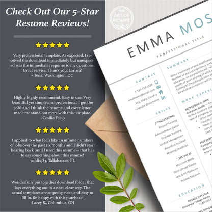The Art of Resume Templates | Teal Blue  Modern Resume CV Templates Online 5-Star Reviews
