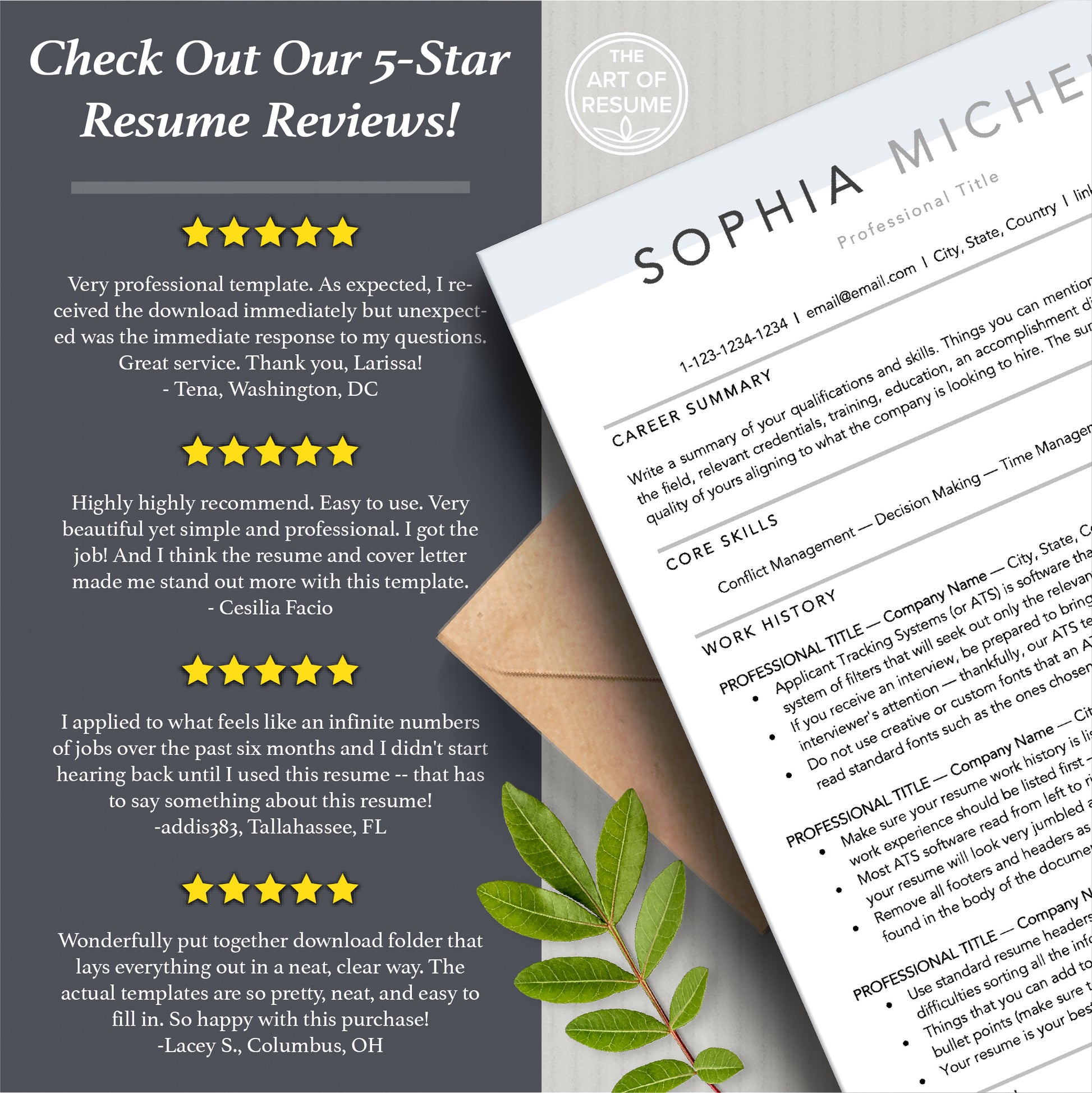 The Art of Resume Templates | ATS Format Resume CV Templates Online 5-Star Reviews
