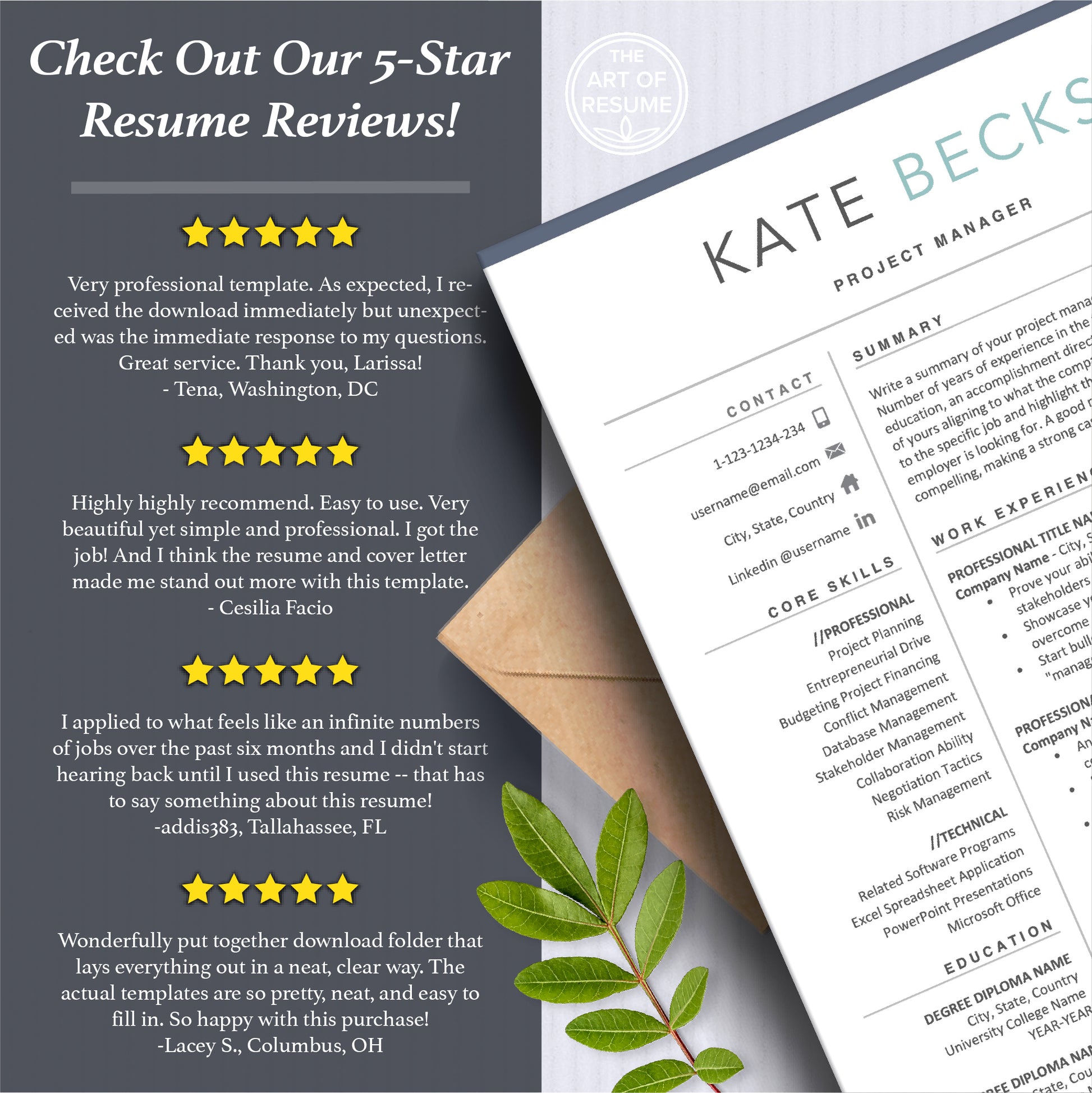 The Art of Resume Templates | Professional Professional Modern Resume CV Templates Online 5-Star Reviews
