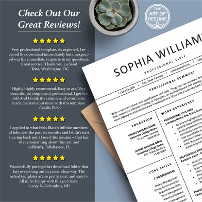 The Art of Resume Templates | Professional Modern Resume CV Templates Online 5-Star Reviews
