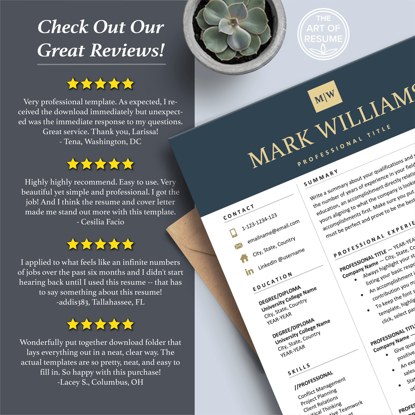 The Art of Resume Templates | Professional Best Resume CV Templates Online 5-Star Reviews
