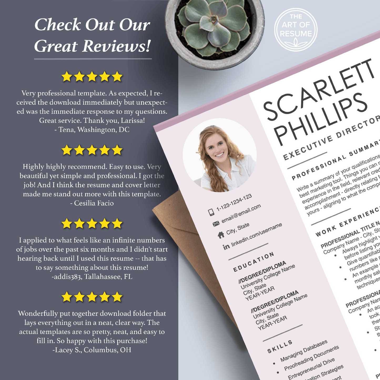 The Art of Resume Templates | Executive C Suite Level Resume CV Templates Online 5-Star Reviews