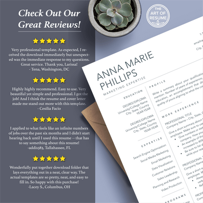 The Art of Resume Templates | Professional Simple Clean Minimalist Resume CV Templates Online 5-Star Reviews
